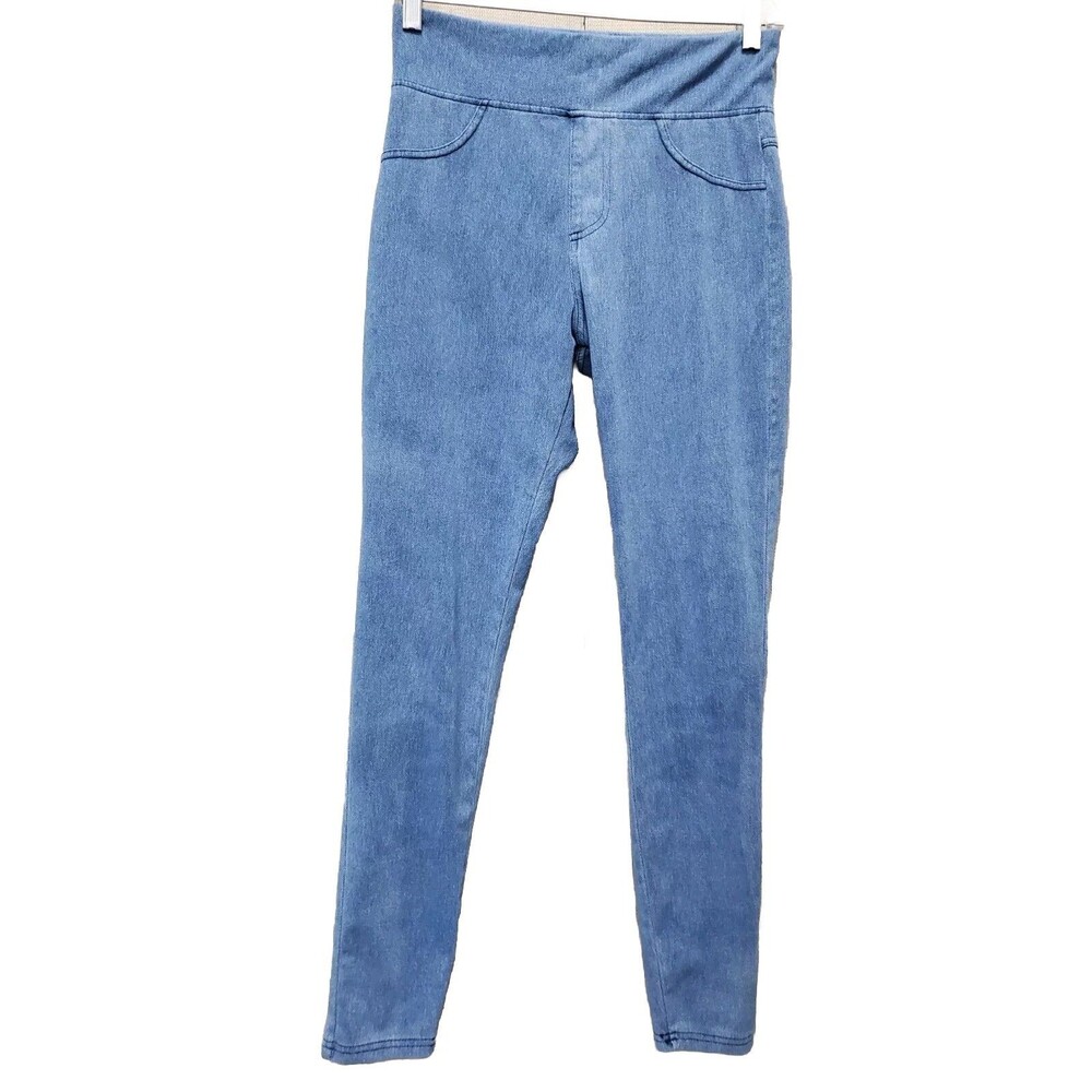 A New Day Washed Blue Cotton Blend Leggings Size Medium